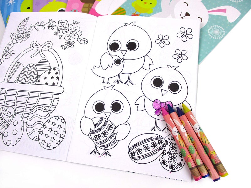 TINYMILLS Easter Coloring Books with Party Favors with 12 Books and 48 Crayons,Easter Prizes, Favor Bag Easter Basket Filler - Image 3